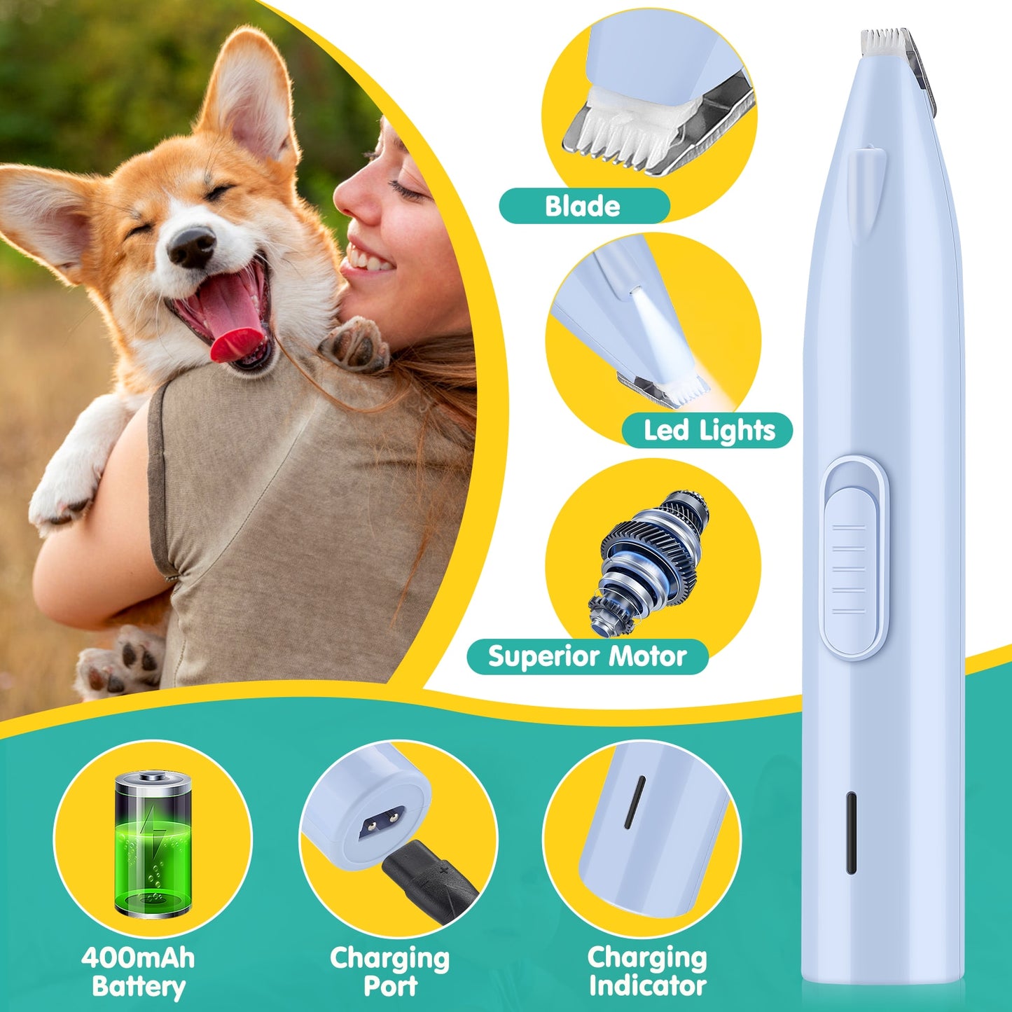 New Electric Professional Dog Foot Hair Trimmer