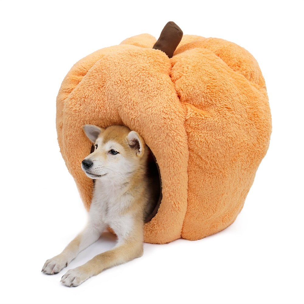 Pumpkin Winter Cat Dog Bed Warm House