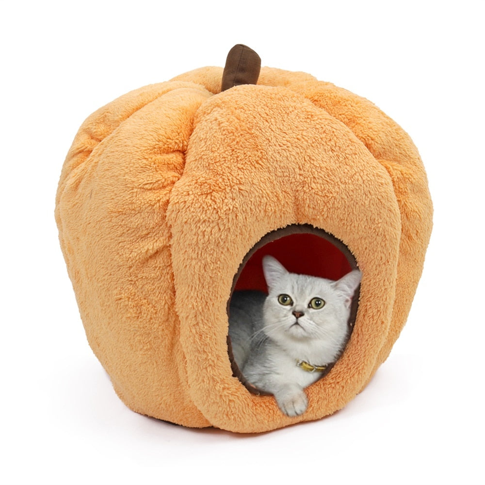 Pumpkin Winter Cat Dog Bed Warm House