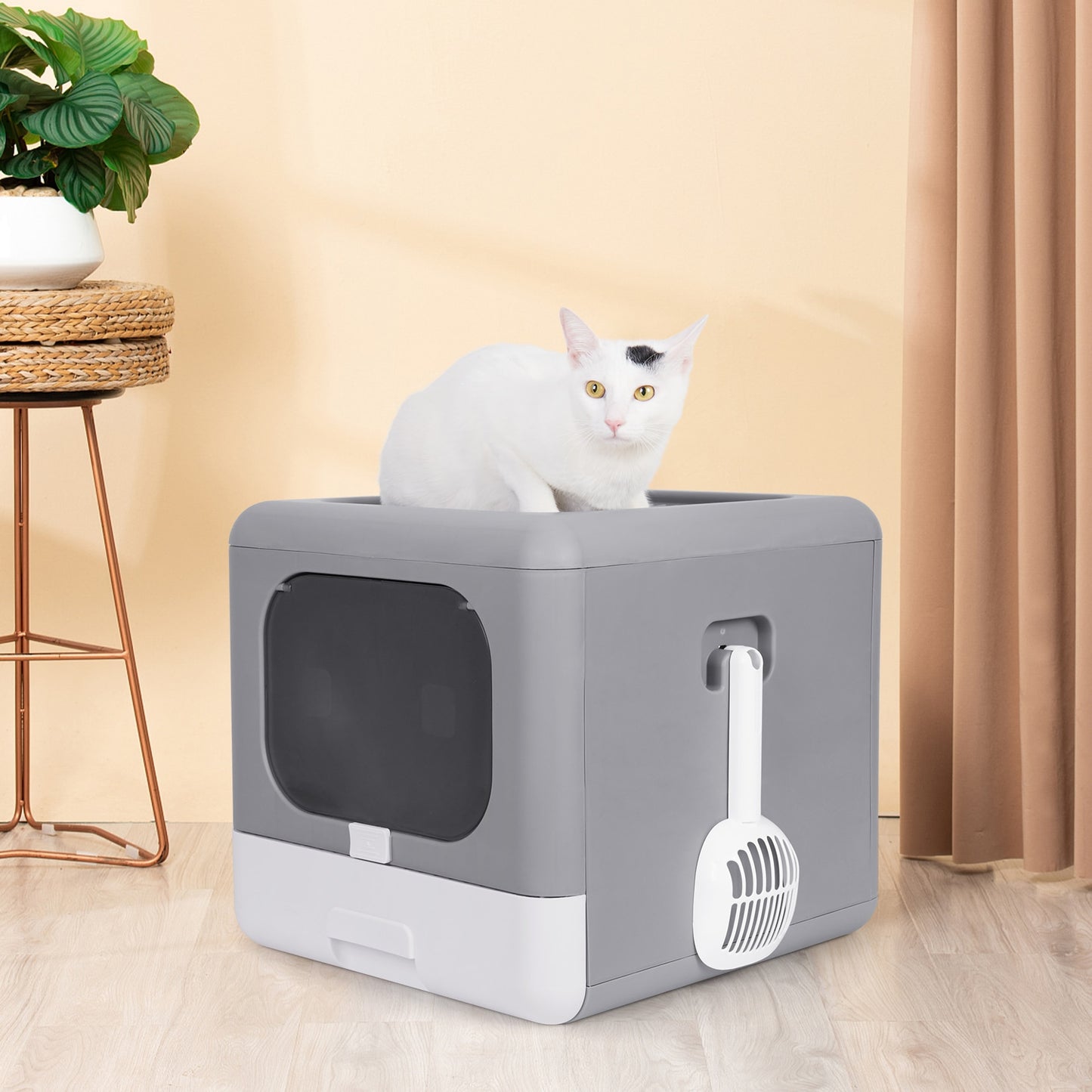 Cat Litter Box Foldable Top Entry