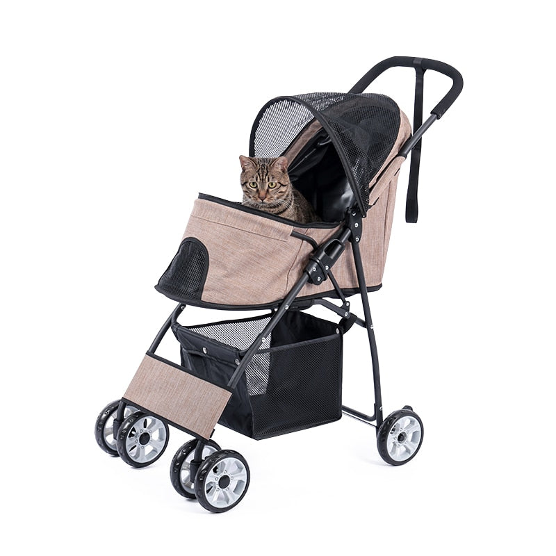 Stable Pet Dog Kitten Buggy Carrier Stroller