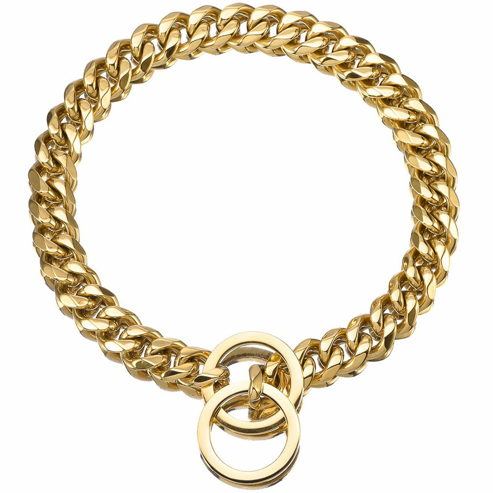 Stainless Steel Dog Collar Gold Chain