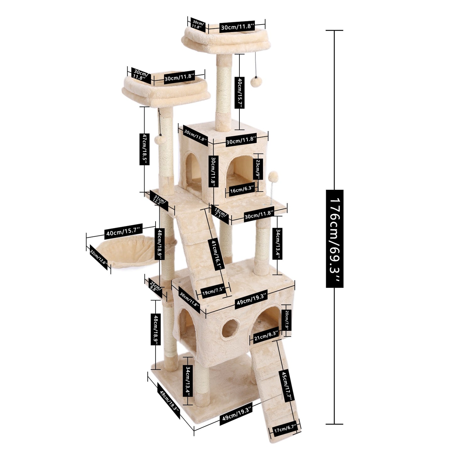 Cat Tree House Condo Indoor Multi-Level Tower