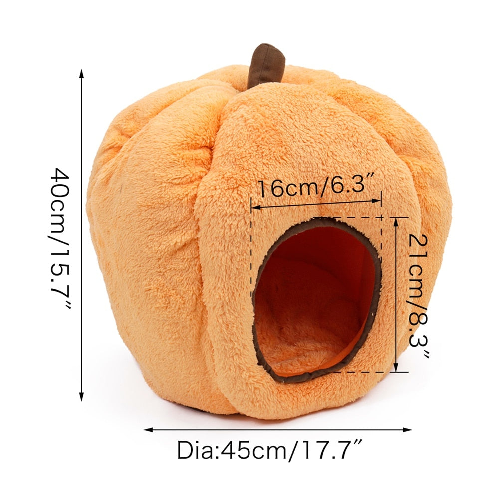 Pumpkin Winter Cat Dog Bed Warm House