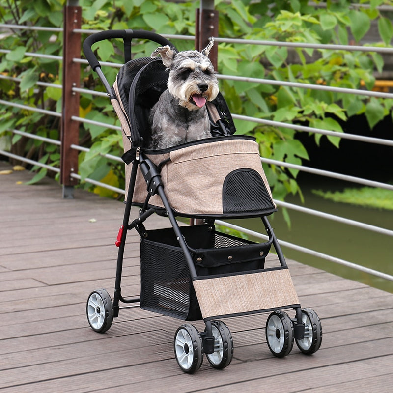 Stable Pet Dog Kitten Buggy Carrier Stroller