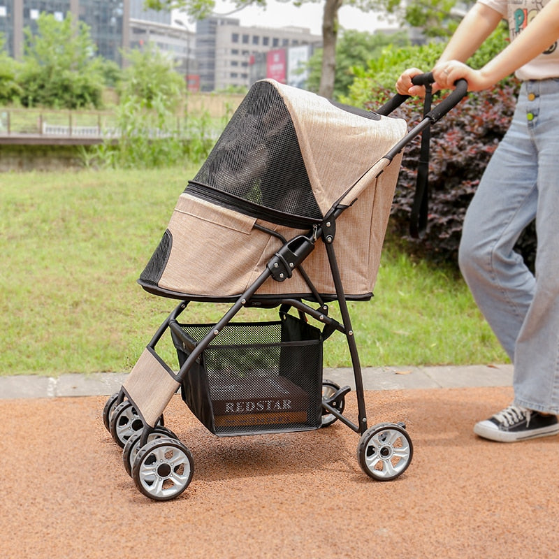 Stable Pet Dog Kitten Buggy Carrier Stroller