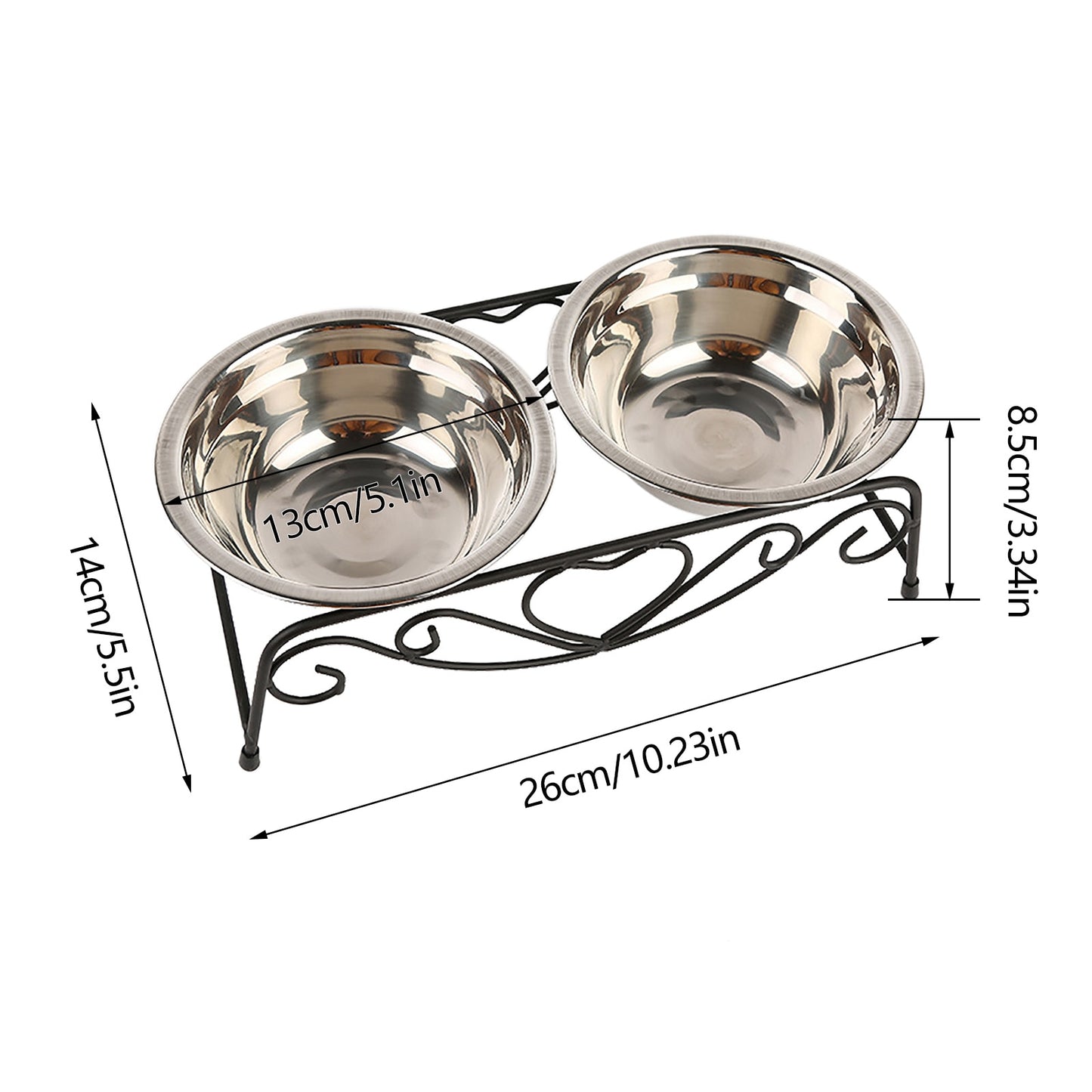 Cat Double Feeding Bowl With Raised Stand