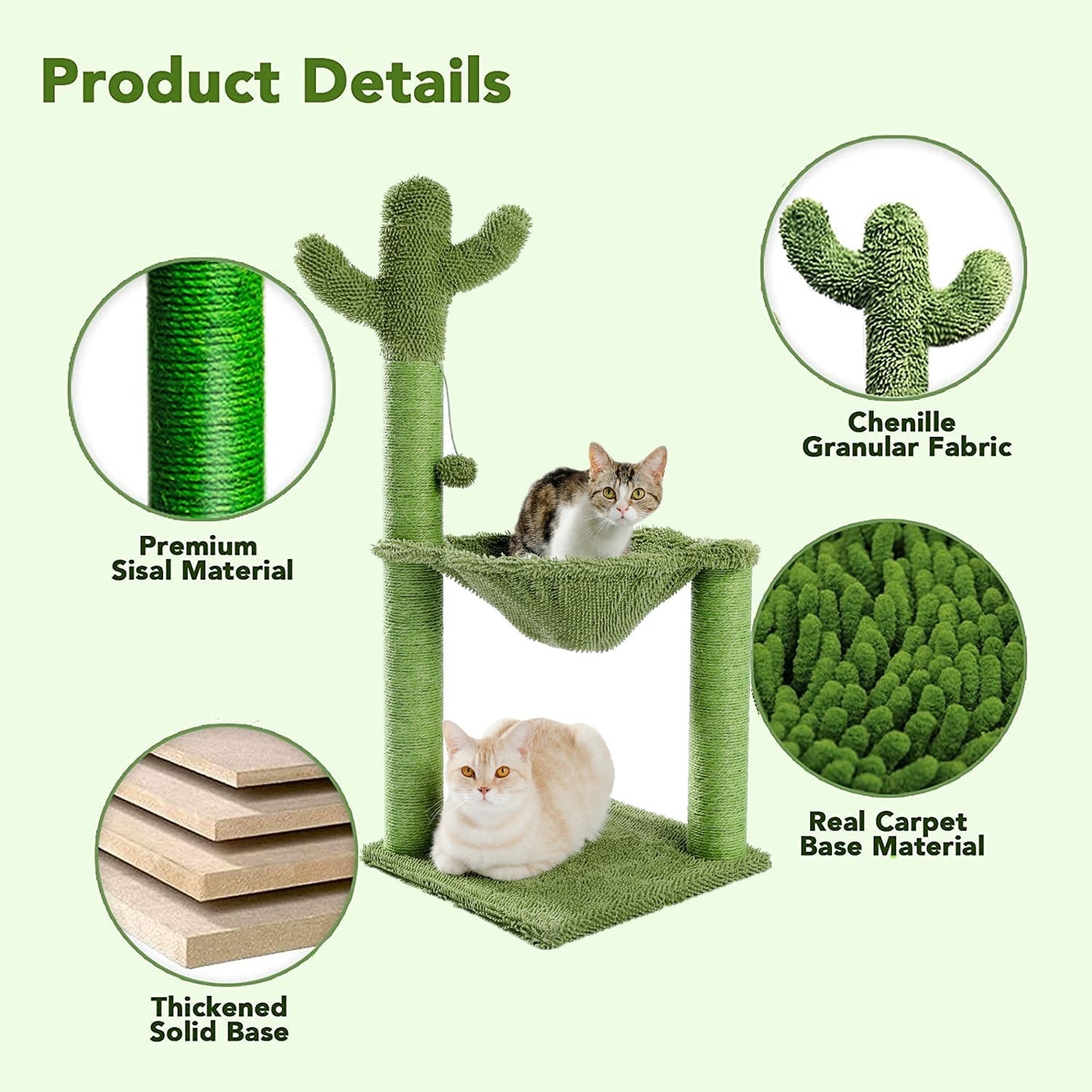 Cactus Cat Scratching Post with Sisal Rope