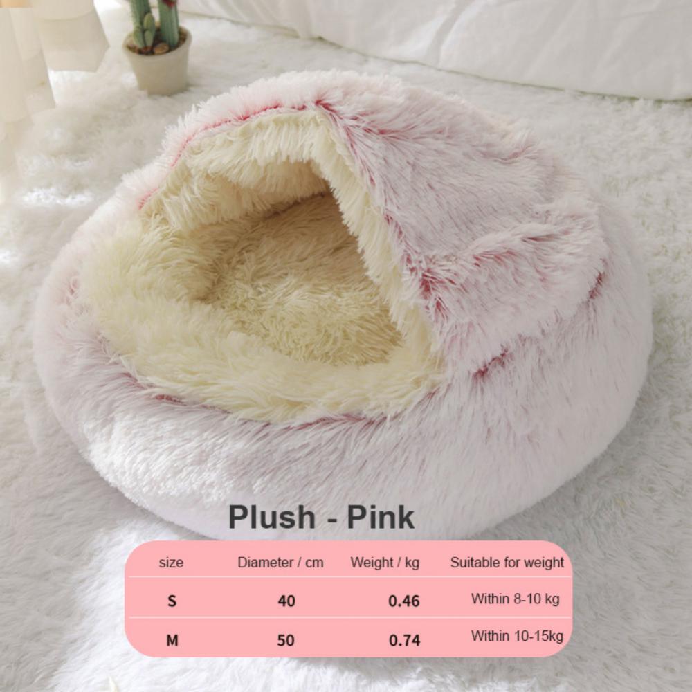 Round Plush Cat House Soft Bed