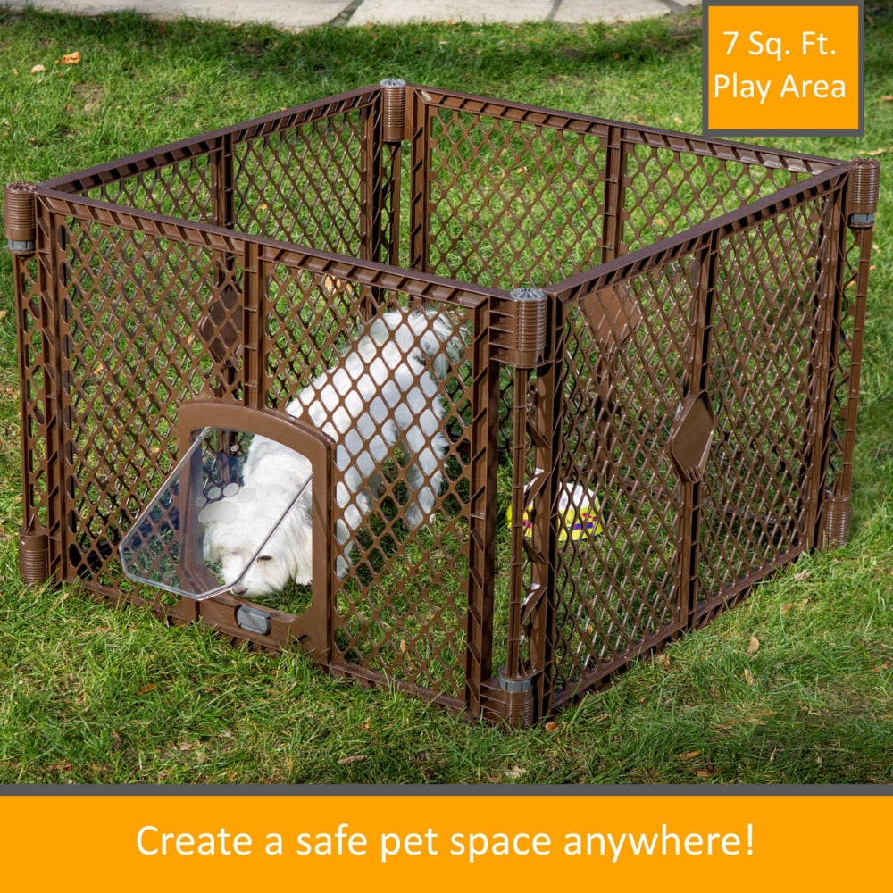 4 Panel Plastic Dog Playpen, Indoor Outdoor