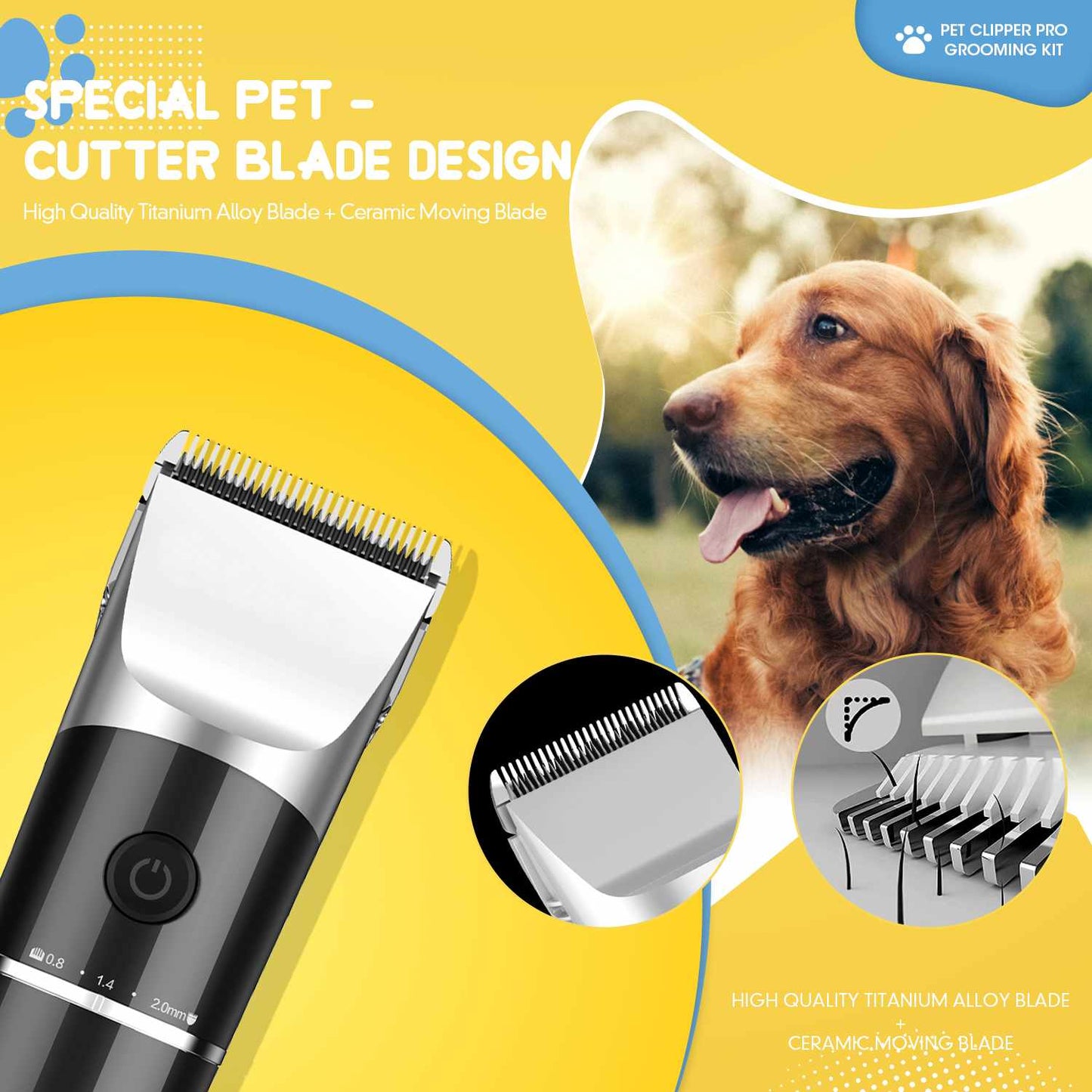 Professional Clipper 4-Speed Low Noise Dog Grooming