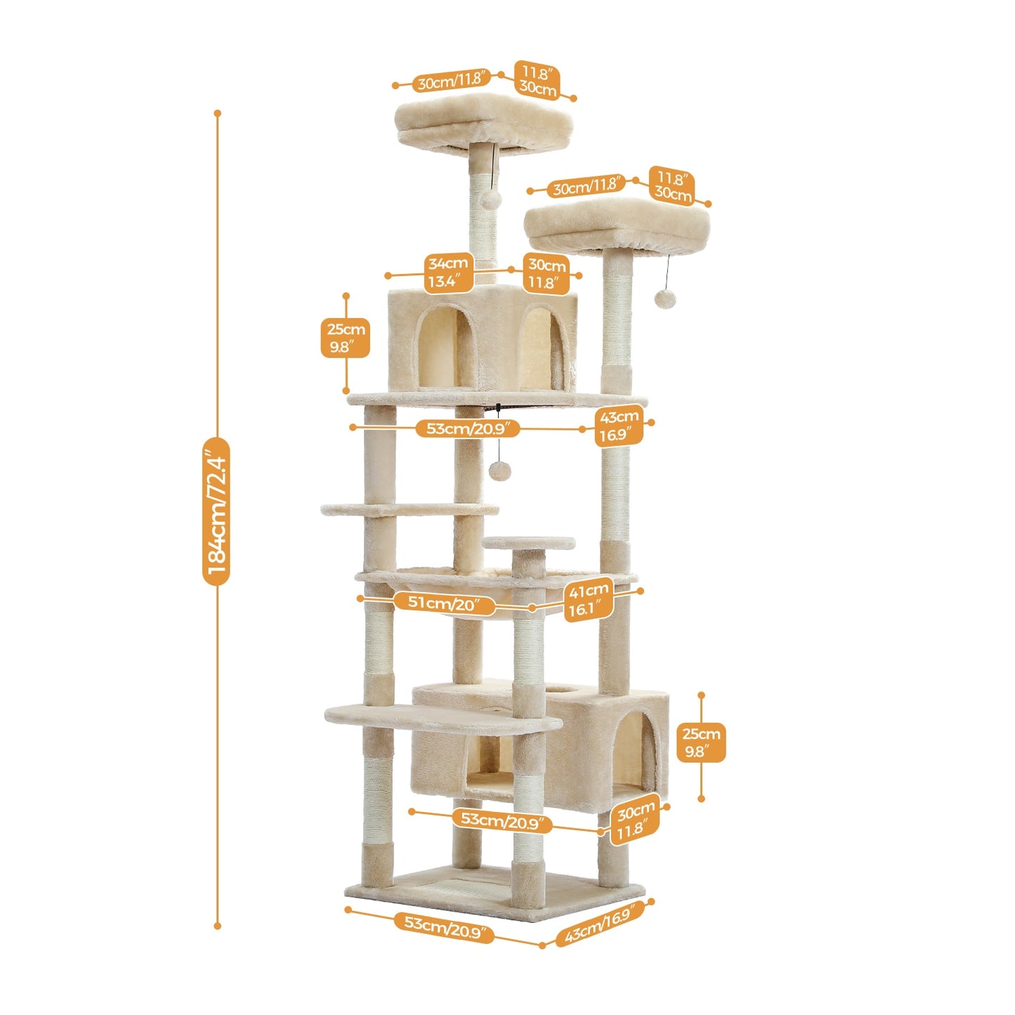 Luxury Pet Cat Tree House Condo Furniture