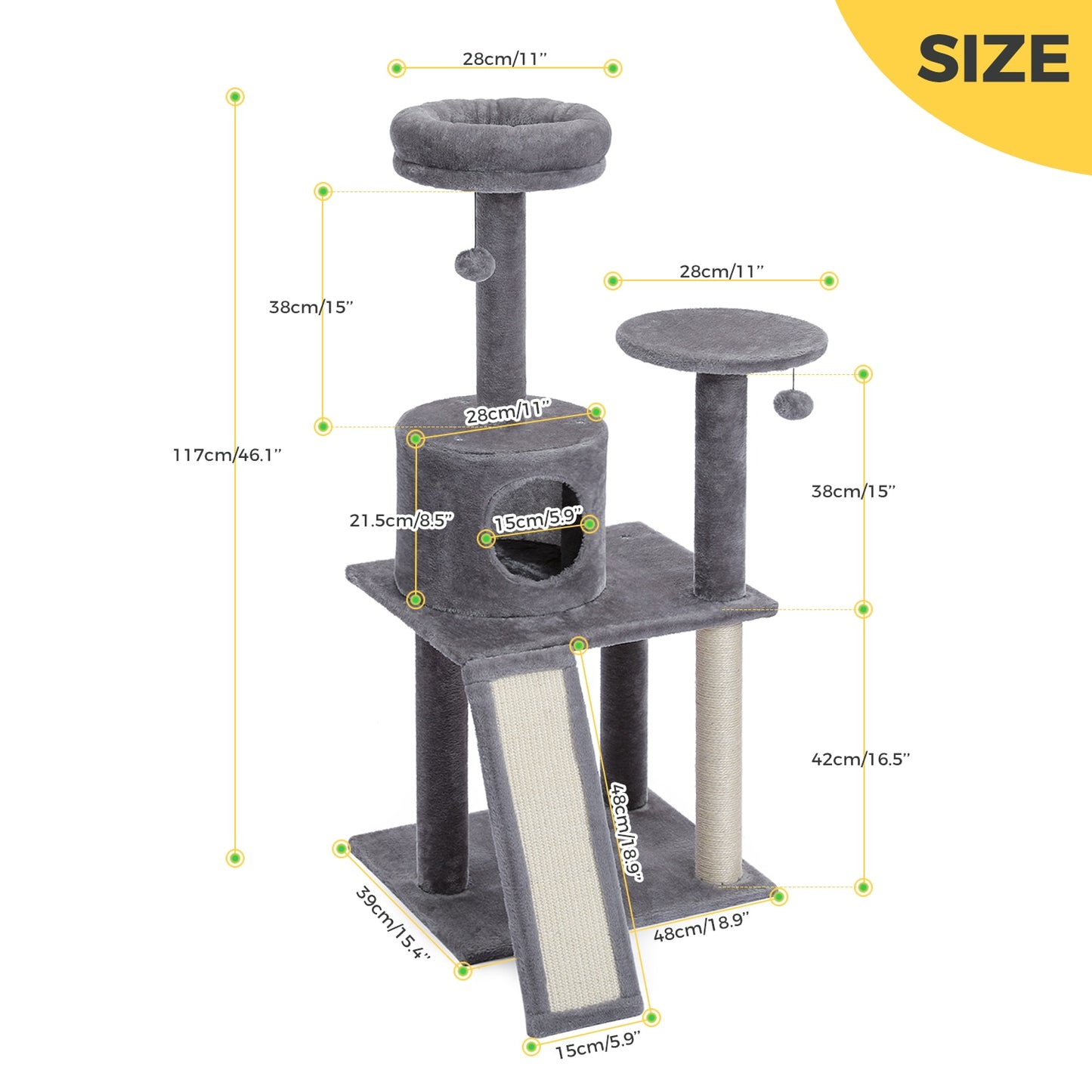 Cat Tree House Condo Indoor Multi-Level Tower