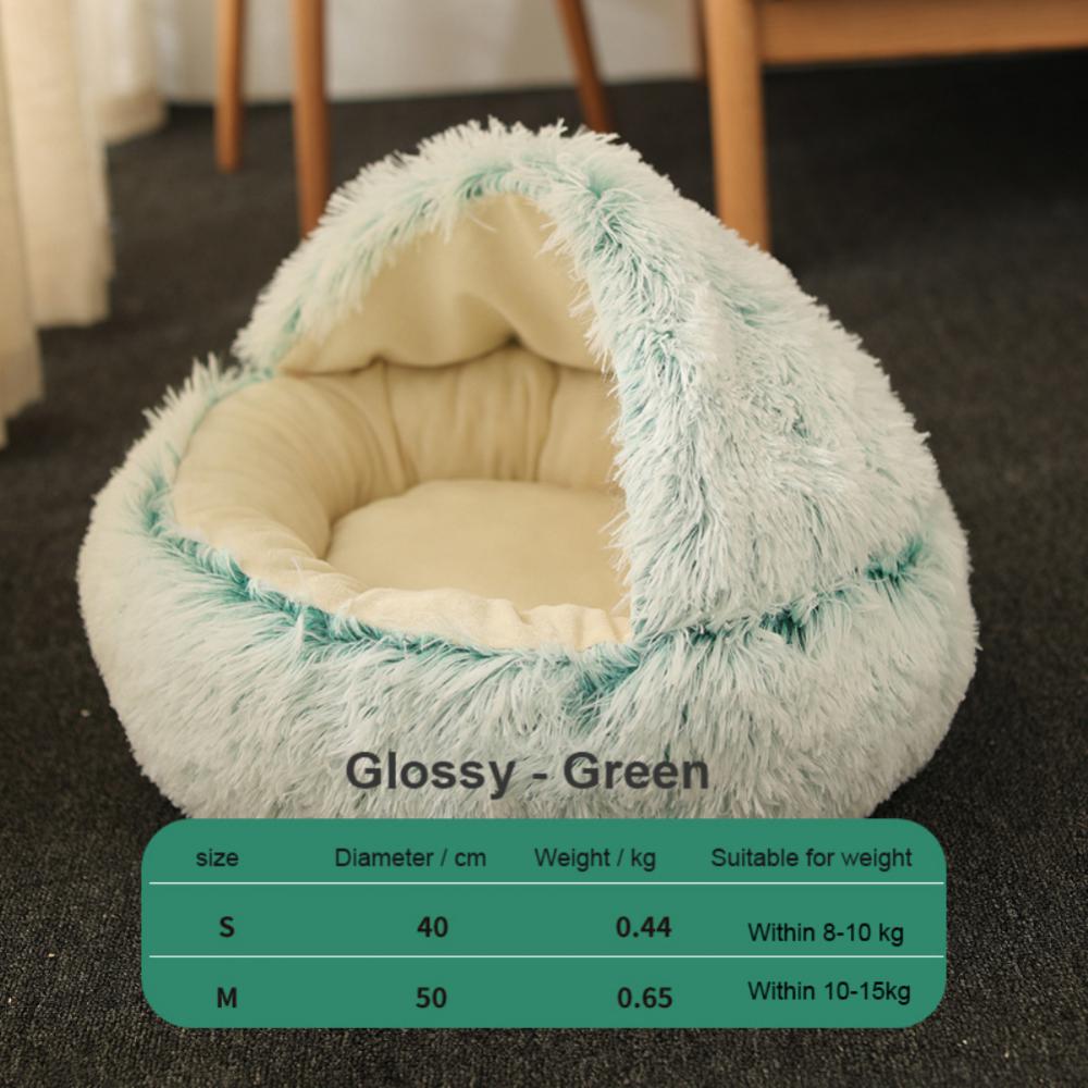 Round Plush Cat House Soft Bed