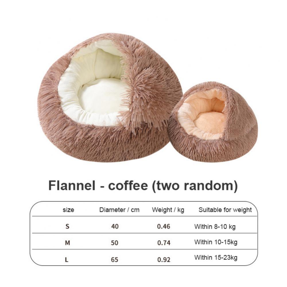 Round Plush Cat House Soft Bed