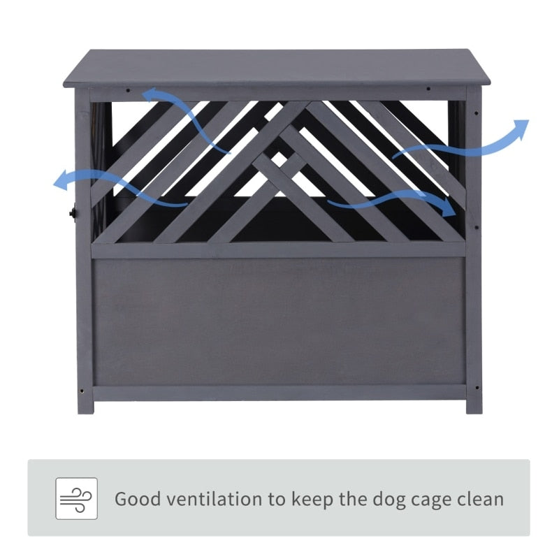 Furniture Style Wood Dog Crate End Table