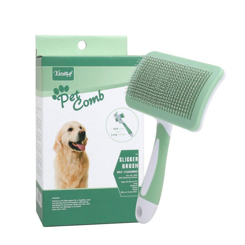 Pet Grooming Brush With Long Hair Button