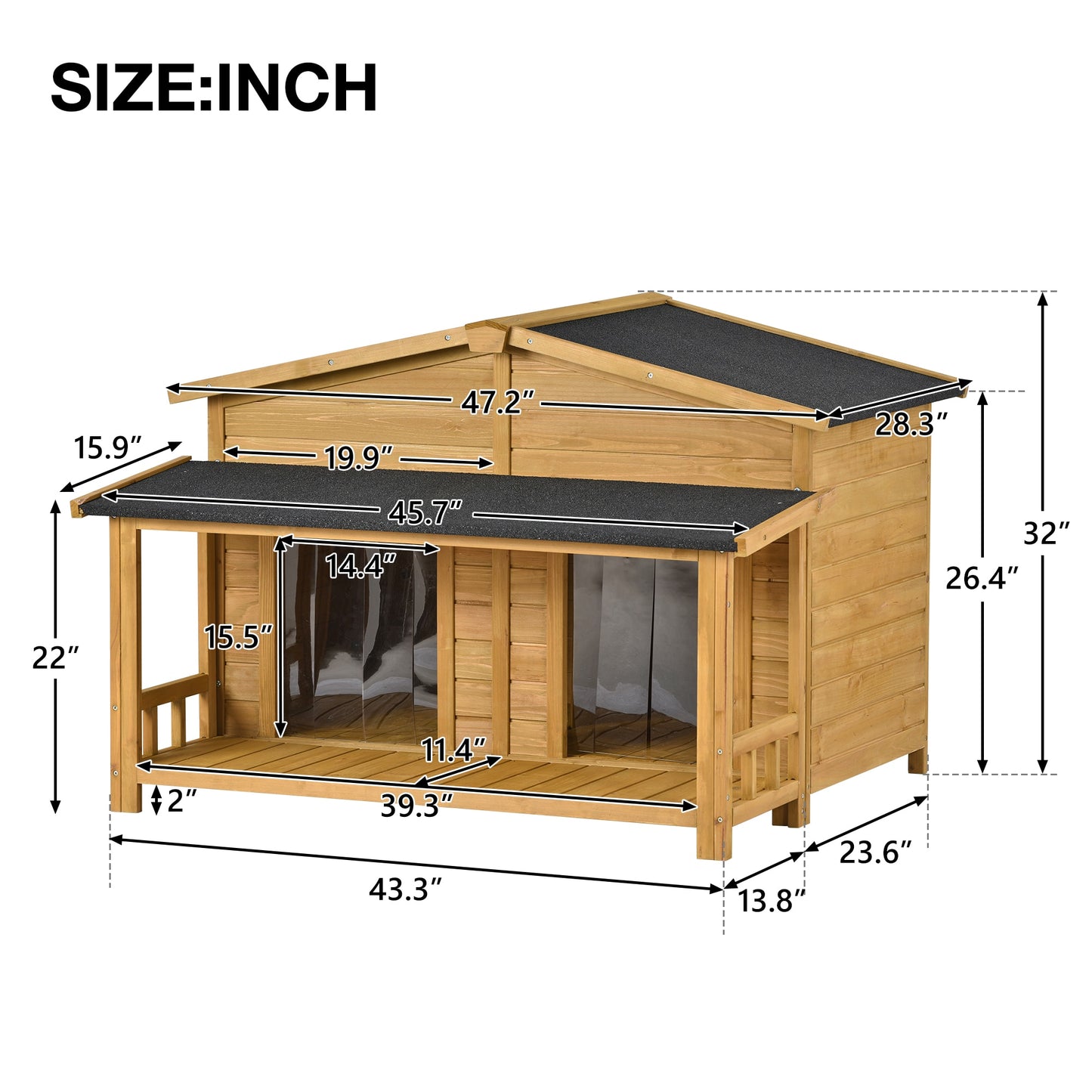 Large Wooden Dog House Outdoor