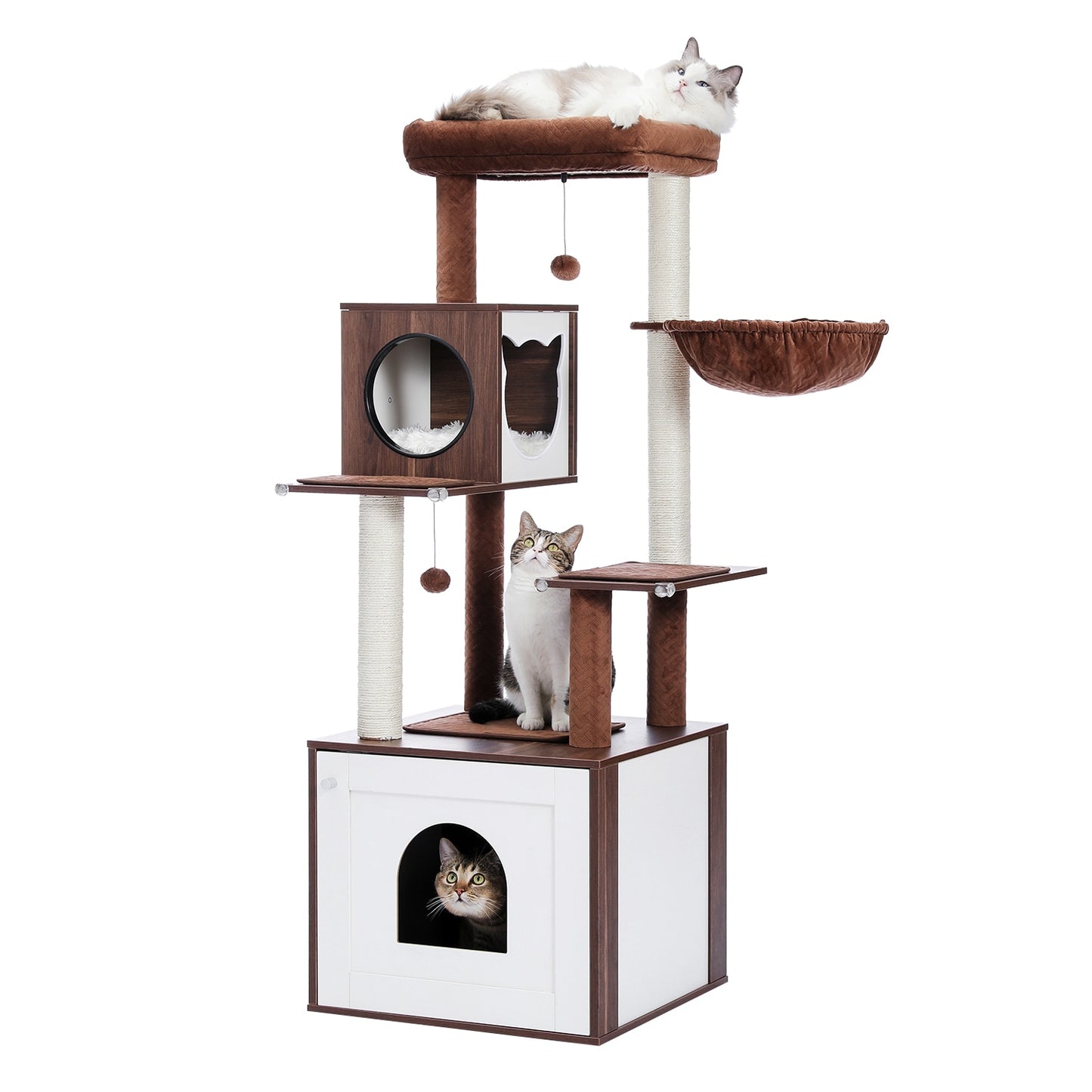 Luxury Cat Tree Condo Cabinet Multi-Layer Tower