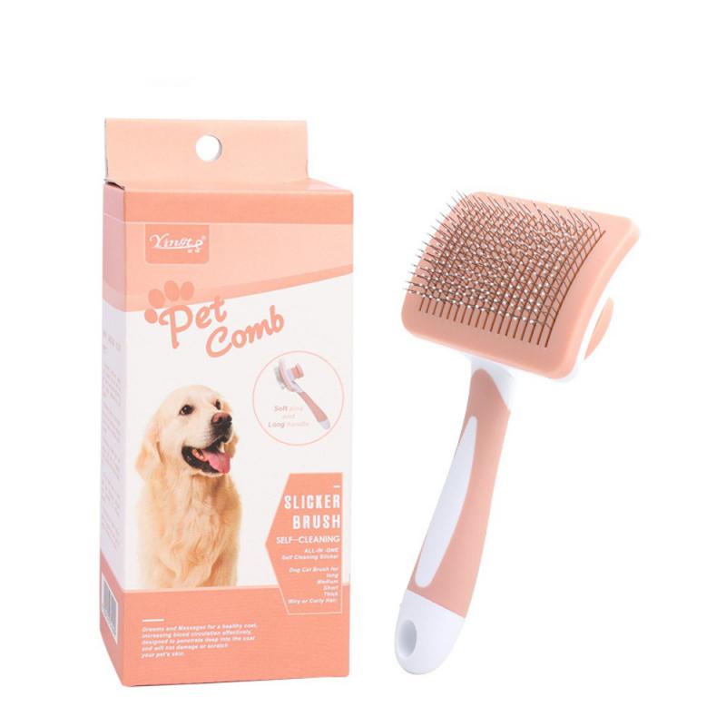 Pet Grooming Brush With Long Hair Button