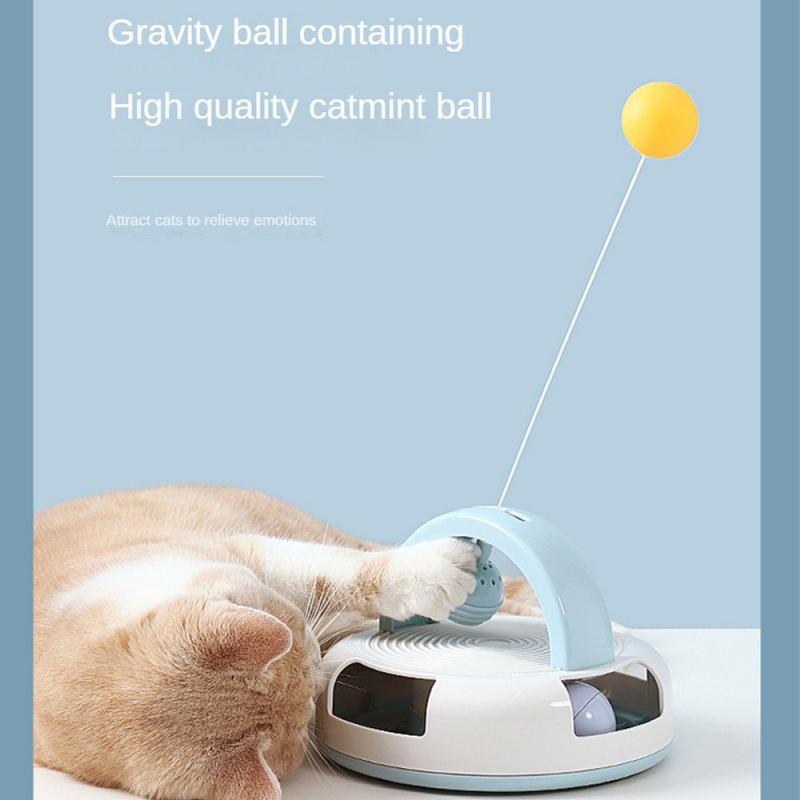 Catnip Ball  Cat Turntable Multi-function Teasing Stick Gravity Table Tennis Pet Supplies