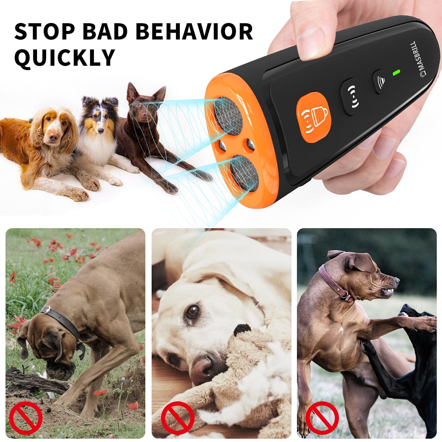 MASBRILL Dog Repeller Anti Barking Device