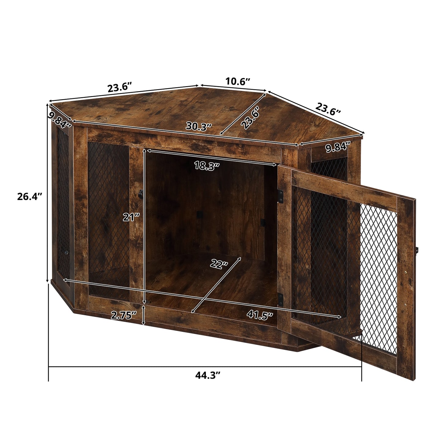 Corner Dog Cage Furniture Lockable Doors Dog Kennel