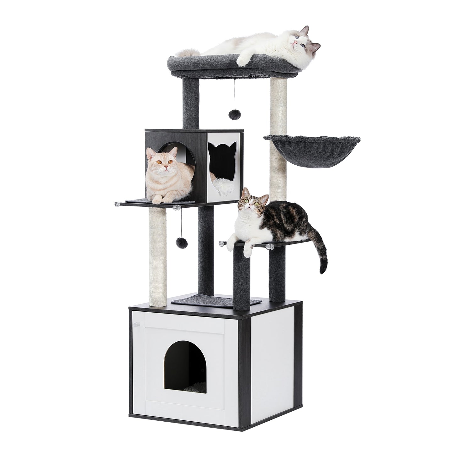 Luxury Cat Tree Condo Cabinet Multi-Layer Tower