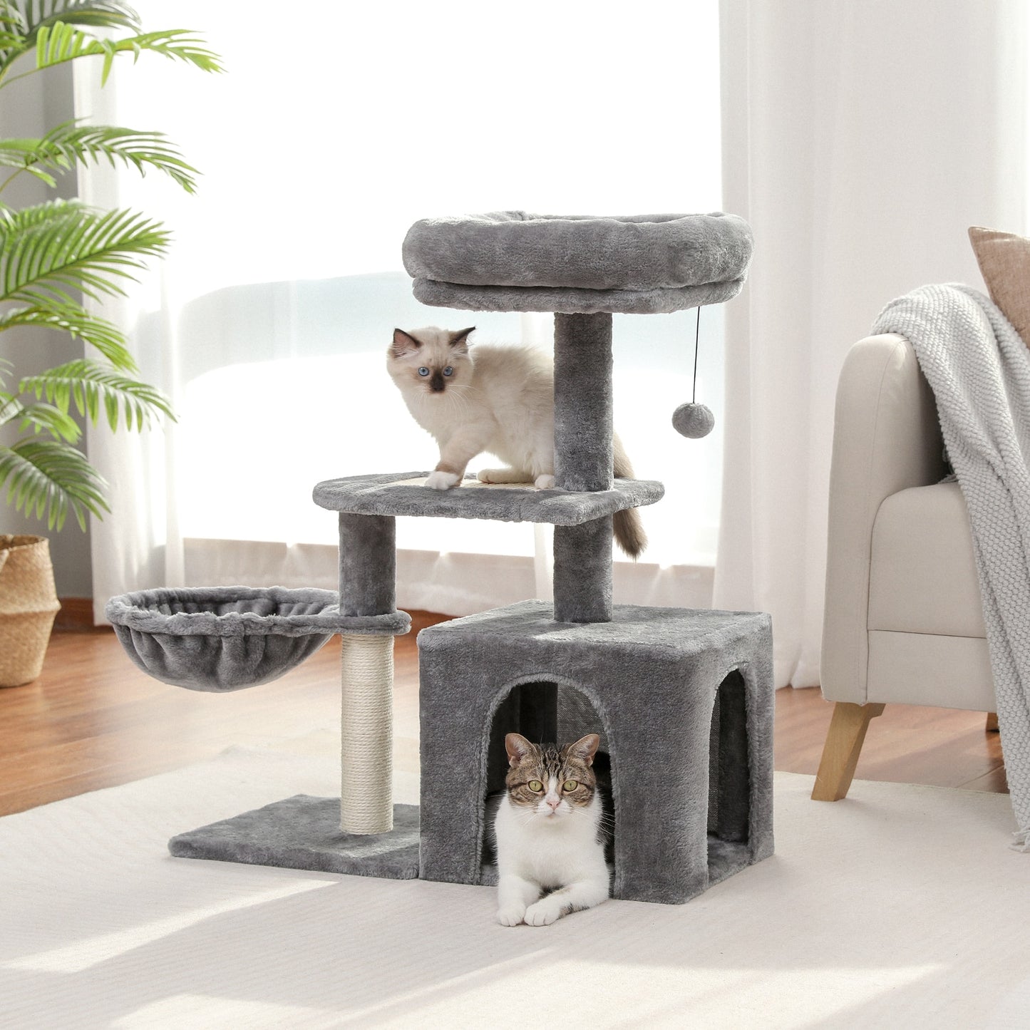 Cat  Condo, Deep Hammock with Scratching Post