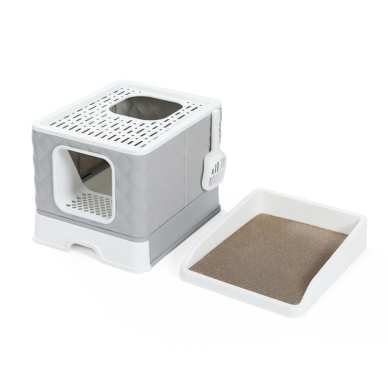 Big Size Cat Litter Box with Scratching Board