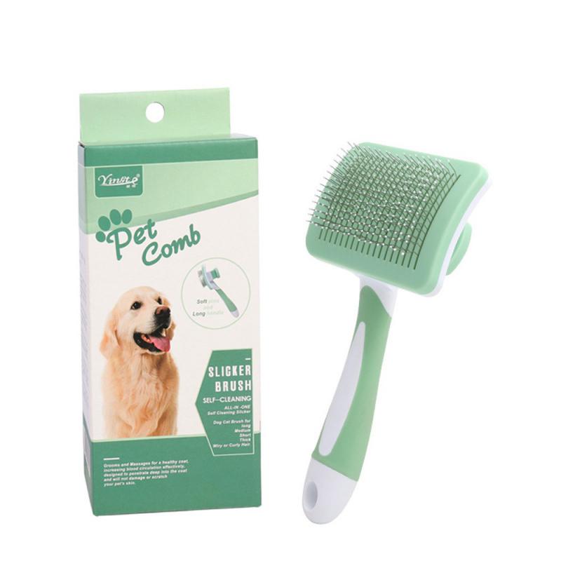 Pet Grooming Brush With Long Hair Button