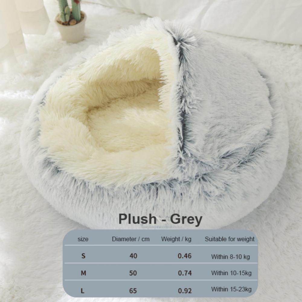 Round Plush Cat House Soft Bed