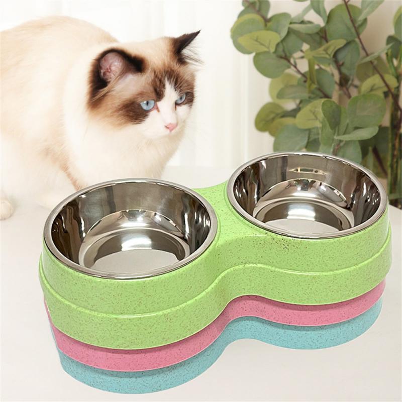 Double  Pet Food Feeding Bowl For Cat