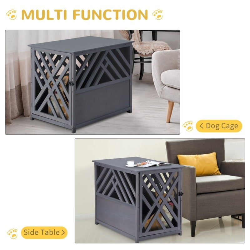 Furniture Style Wood Dog Crate End Table