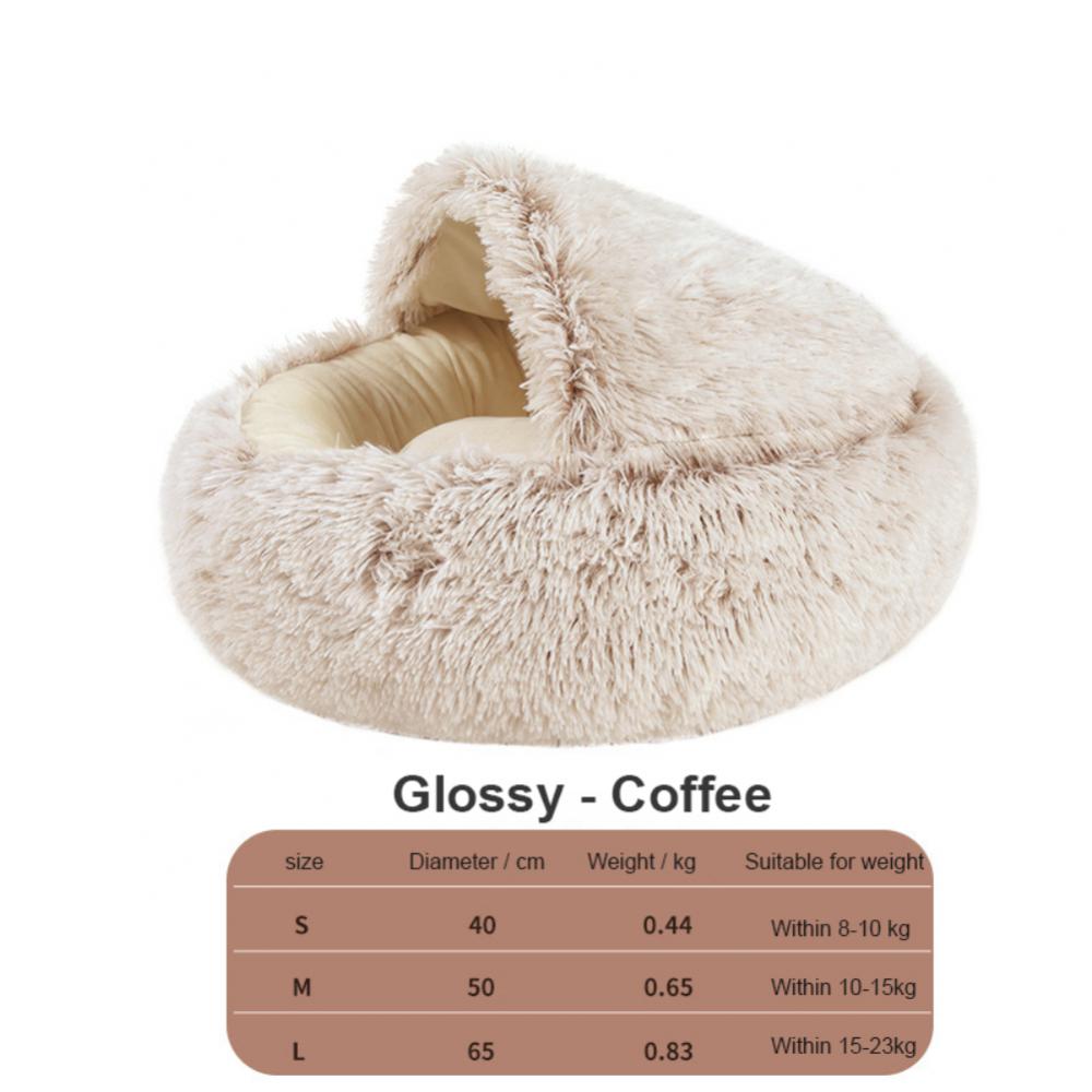 Round Plush Cat House Soft Bed