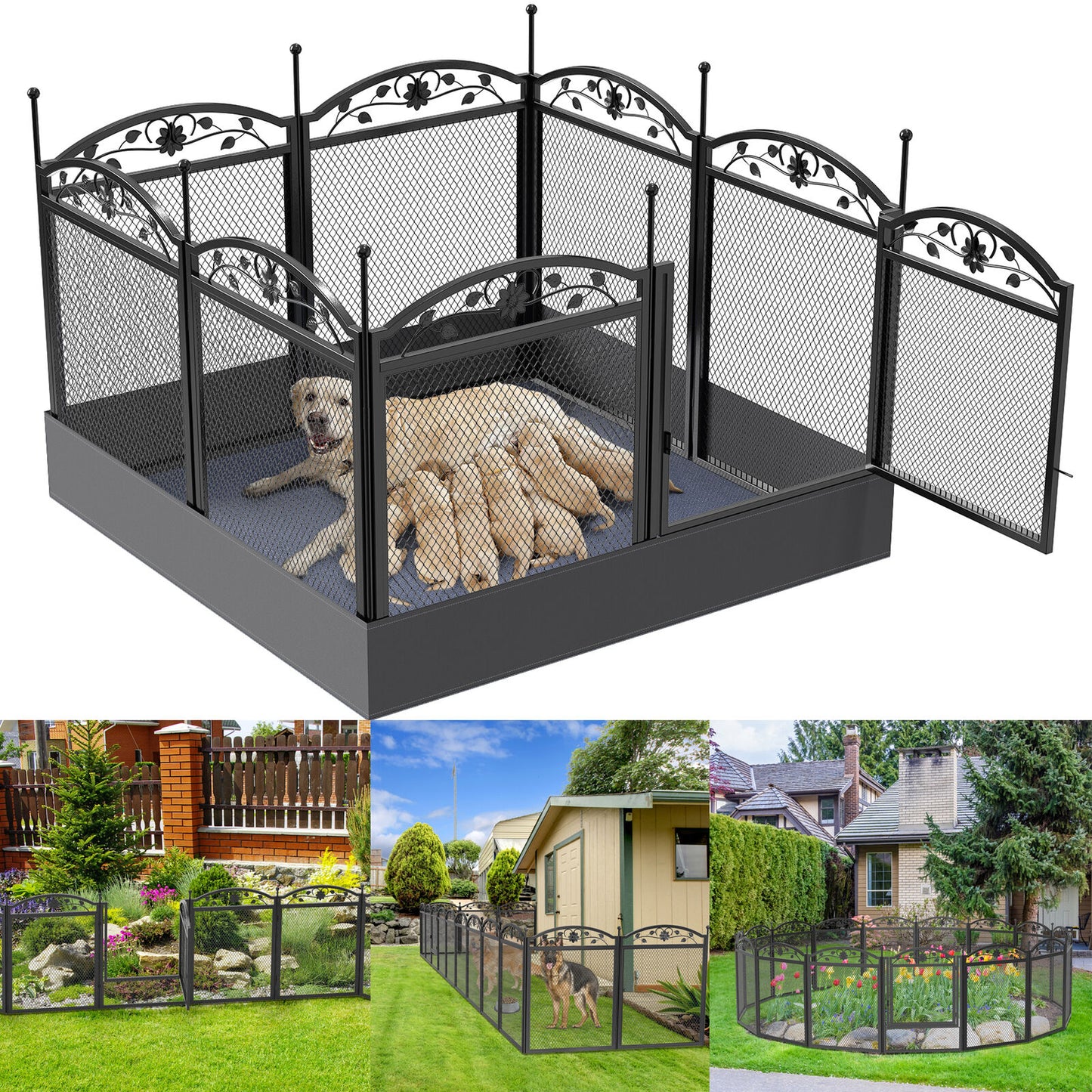 Dog Playpen Fence Detachable Play Pen