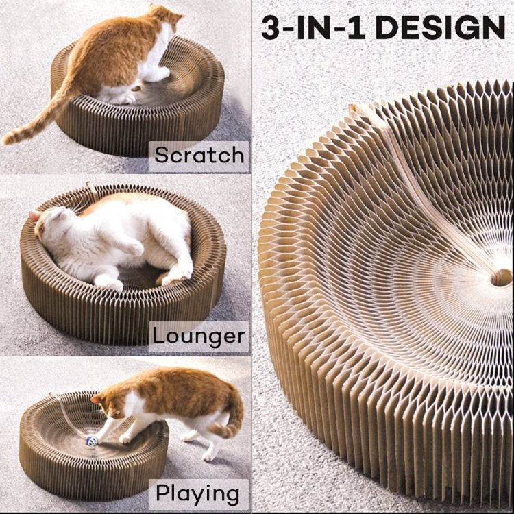 Accordion Cat Litter Magic Round Scratching Board