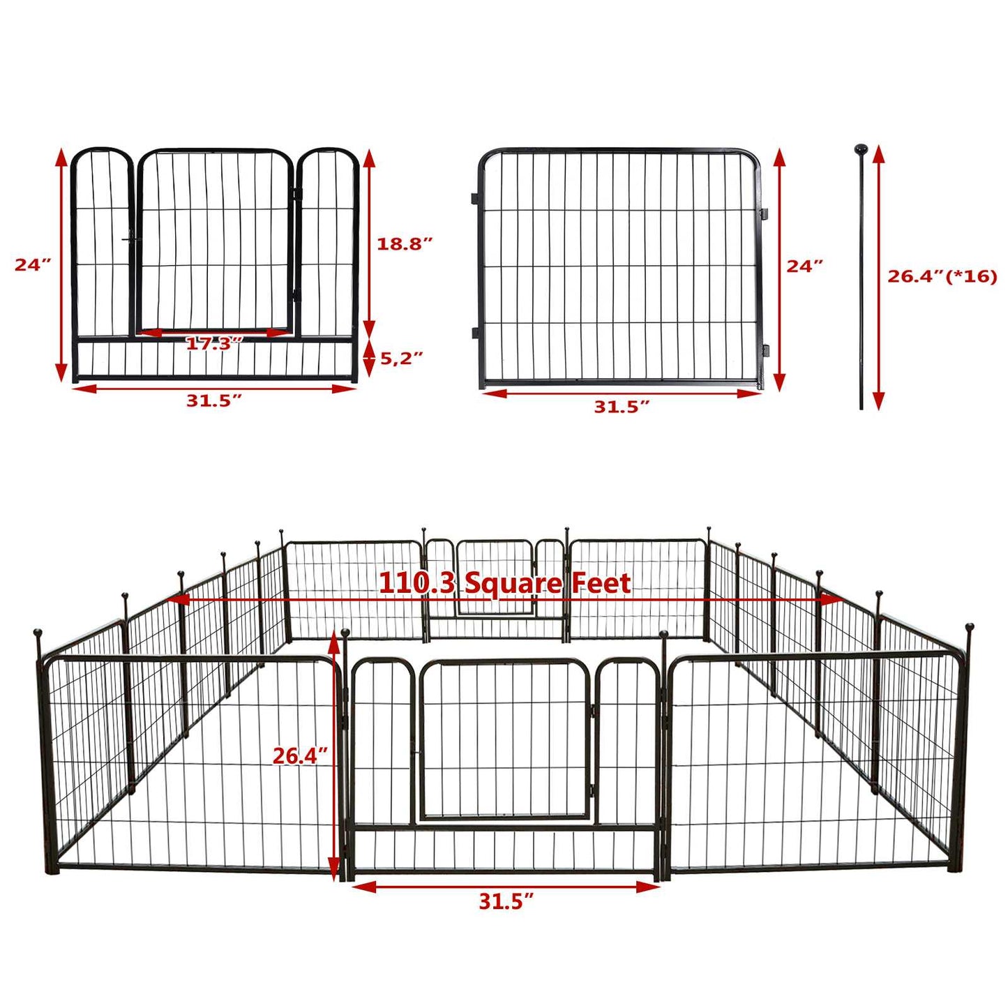 Heavy Duty Metal Dog Playpen