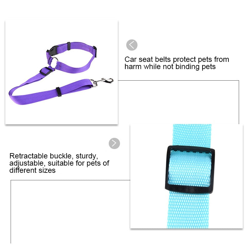 Pet Car Safety Adjustable Nylon Seat Belt