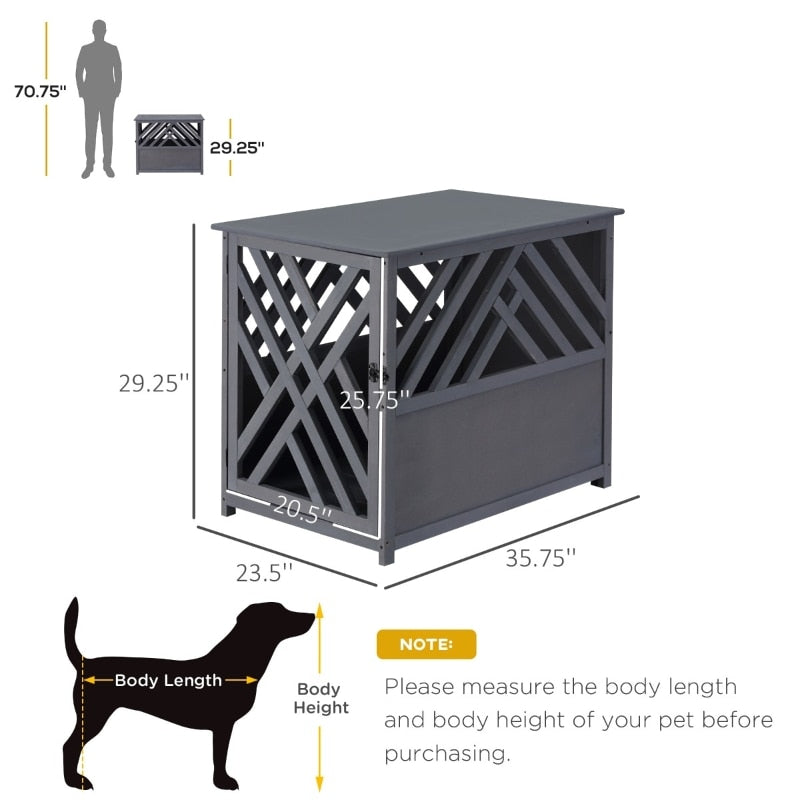 Furniture Style Wood Dog Crate End Table