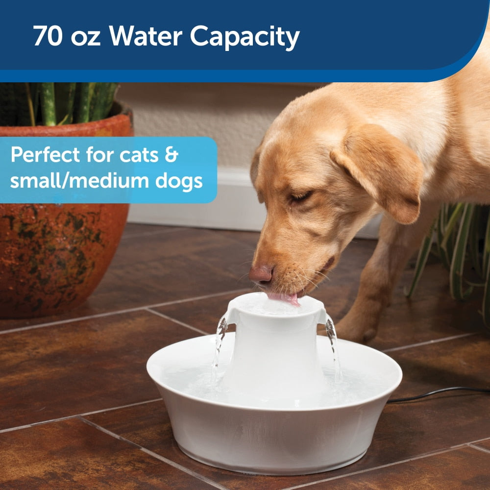 Drinkwell Ceramic Avalon Pet Fountain,- White