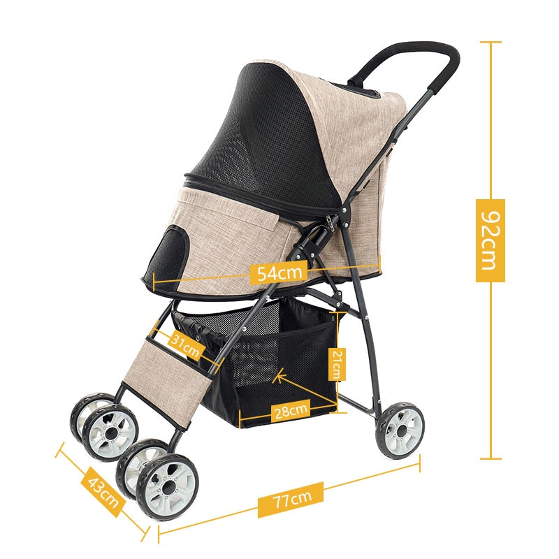 Stable Pet Dog Kitten Buggy Carrier Stroller