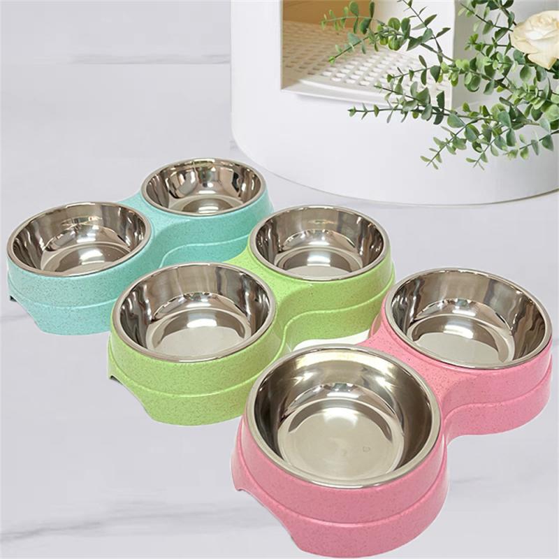 Double  Pet Food Feeding Bowl For Cat