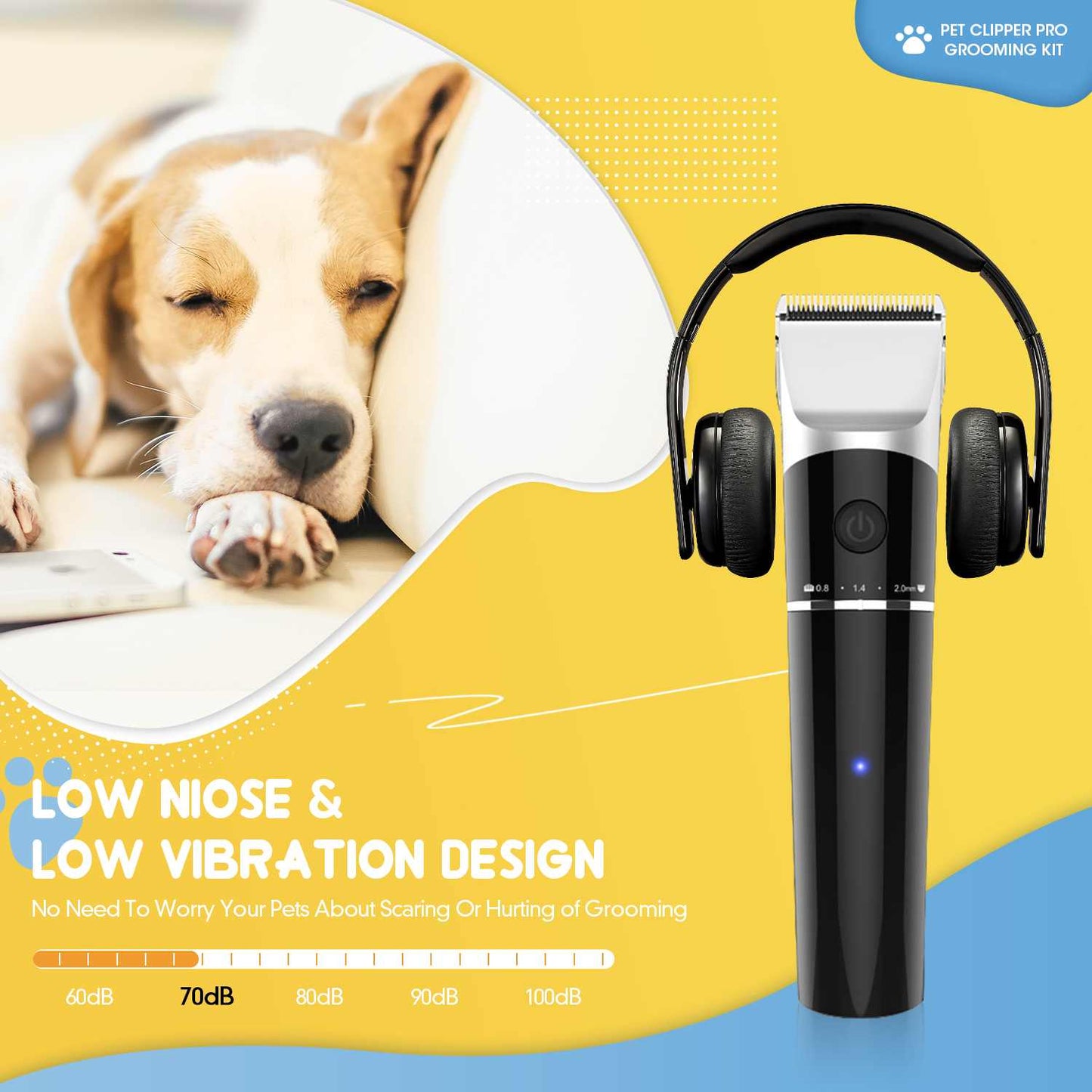 Professional Clipper 4-Speed Low Noise Dog Grooming