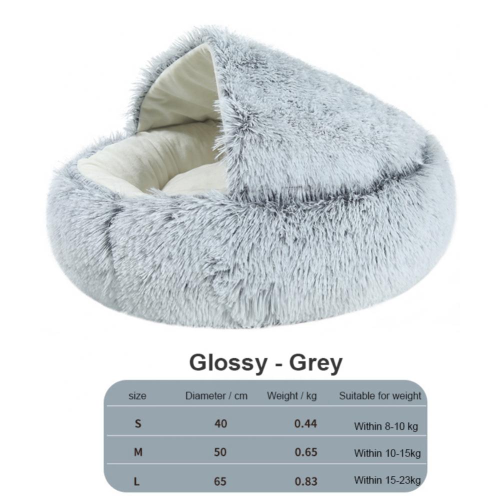 Round Plush Cat House Soft Bed