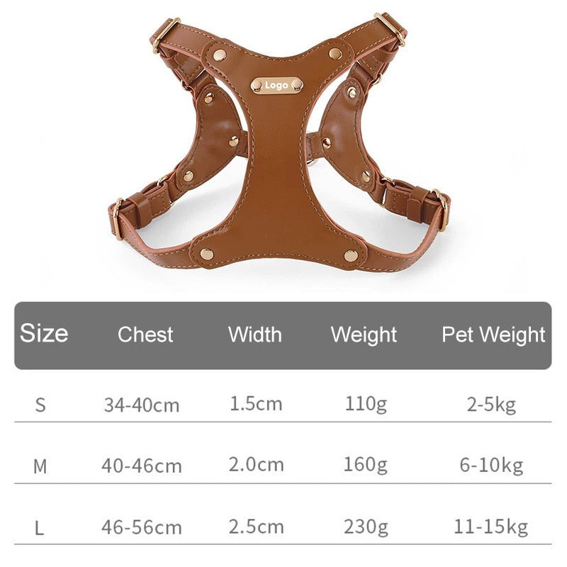 Pet Dog Harness Soft Leather, Chest Strap