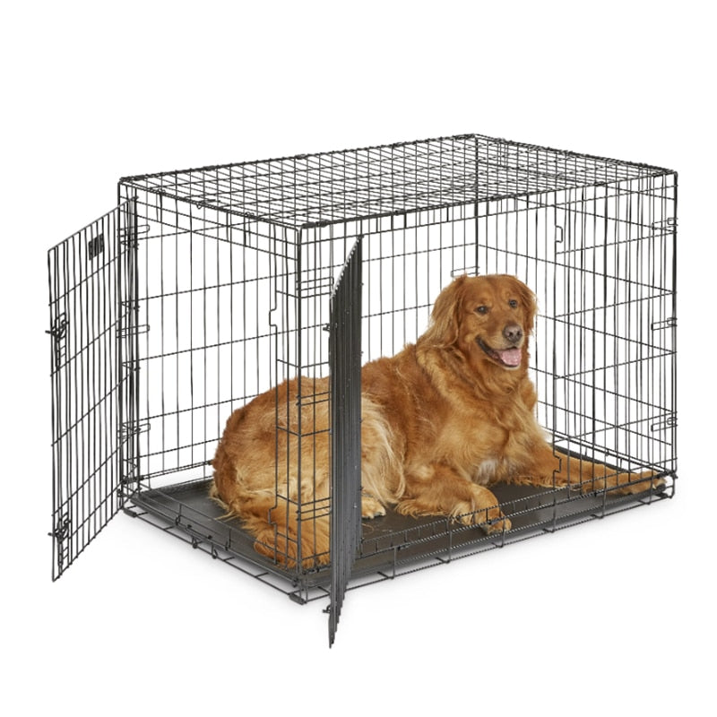 Pets Double Door Folding Metal Dog Crate