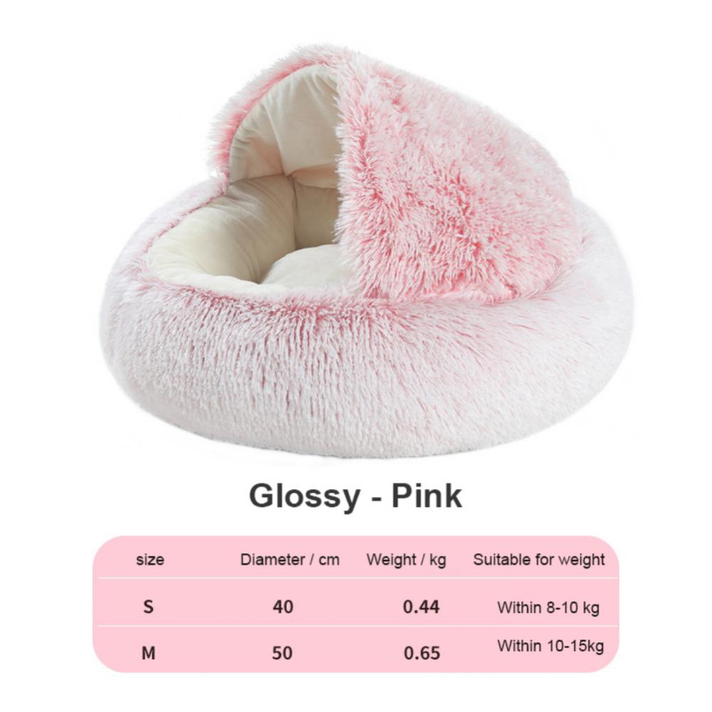 Round Plush Cat House Soft Bed