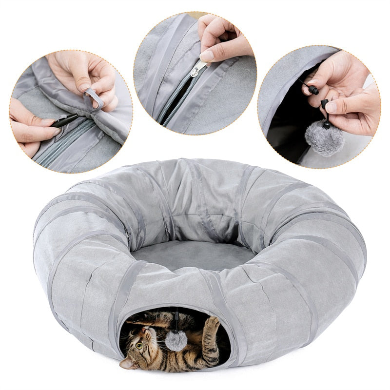 Cat Tunnel Toy Cat Pop Up Bed Collapsible