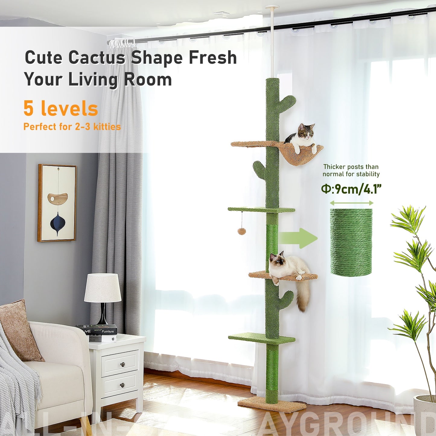 Cactus Cat Tree Floor To Ceiling